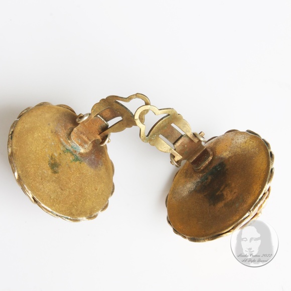 Rare Chanel Earrings Roaring Lion Head Art Deco Style Clip On Vintage 70s HTF - Picture 9 of 15